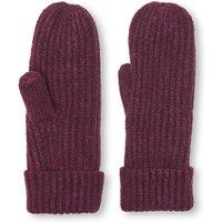 Only Kids Girls Ribbed Knit Stretch Mittens - Dark Red