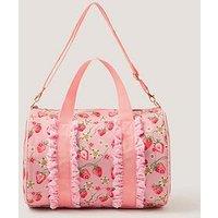 Monsoon Girls Strawberry Sleepover Bag - Pink