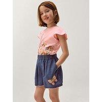 Monsoon Girls Butterfly Embroidered & Shorts - Blue
