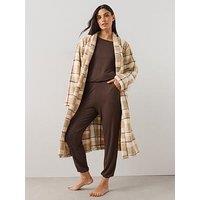 The Very Collection Borg Check Dressing Gown - Beige