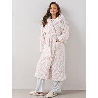The Very Collection Longline Leopard Print Dressing Gown - Pink