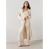 The Very Collection Knit Longline Dressing Gown - Cream