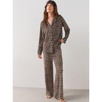 The Very Collection Fleece Revere Animal Pyjama Set - Brown