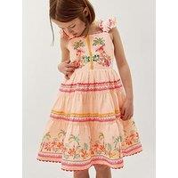 Monsoon Girls Tina Tropical Toucan Dress - Pink