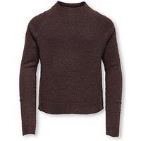 Only Kids Girls' Ribbed Knit Jumper - Chocolate Brown