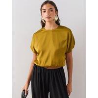 The Very Collection Womens Bubble Hem Satin Blouse - Green