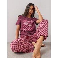 The Very Collection Short Sleeve Martini Tshirt And Wide Leg Pyjama Set
