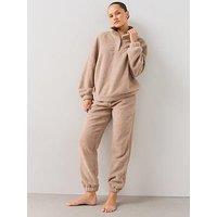 The Very Collection Funnel Neck Borg And Jogger Loungewear Set