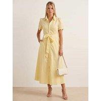 Style Cheat Laser Cut Shirt Dress - Yellow