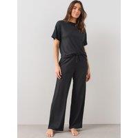 The Very Collection Womens Soft Touch Rib Wide Leg Pyjama Set - Black