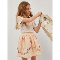 Monsoon Girls Butterfly Embroidered Skirt - Light Cream