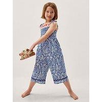 Monsoon Girls Mermaid Culotte Ikat Jumpsuit - Blue