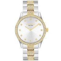 Coach Ladies Brooks Two Tone Stainless & Gold Ip Bracelet Watch