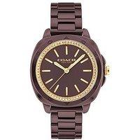 Coach Ladies Kitt Burgundy Ceramic Bracelet Watch