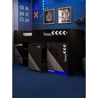 X Rocker Octane Midsleeper Gaming Cabin Bed With Wardrobe And Pull-Out Desk - Blue