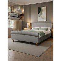 Xr Living Camille Sleigh Shadow Ottoman Bed - Grey - Double
