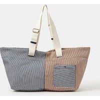 Accessorize Large Stripe Shopper Bag - Blue