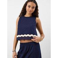 Accessorize Ric Rac Sleeveless Top - Blue