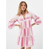 Accessorize Flute Sleeve Jacquard Shimmer Mini Dress
