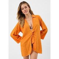 Accessorize Tie Beach Cover Up Shirt