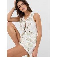 Accessorize Floral Cut Out Sleeveless - Cream