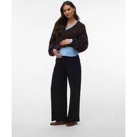 Mamalicious Women'S Wide Leg Jersey Trousers - Black