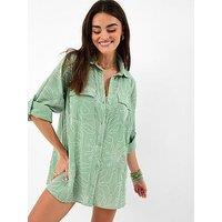 Accessorize Green Embroidered Beach S