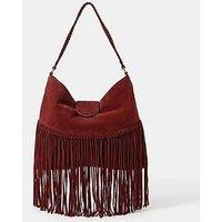 Accessorize Suede Fringe Shoulder