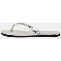 Accessorize Metallic Seagrass Flip Flops - Silver