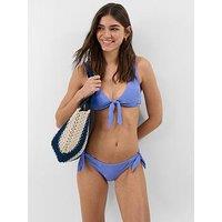 Accessorize Shell Front Tie Bikini Top - Blue