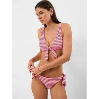 Accessorize Bright Stripe Crinkle Textured Bikini Bottoms