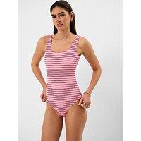 Accessorize Stripe Crinkle Textured Swimsuit