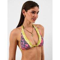 Accessorize Floral Print Triangle Bikini Top