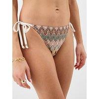 Accessorize Crochet Side Tie Bikini Bottoms - Cream