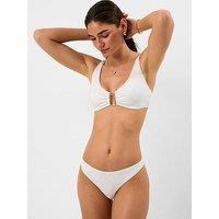 Accessorize Jacquard Low Rise Bikini Bottoms - White