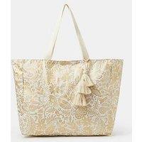 Accessorize Shimmer Paisley Beach Tote Bag