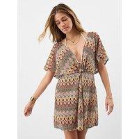 Accessorize Neutral Crochet Mini Kaftan - Cream