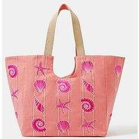 Accessorize Embroidered Seashell Tote - Orange