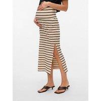 Mamalicious Maternity Tube Maxi Skirt - Striped - White