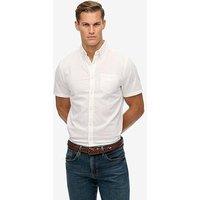 Superdry City Cotton Linen Short Sleeve Shirt - White