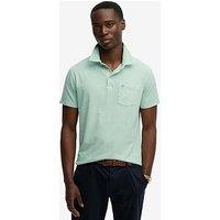 Superdry Classic Cotton Linen Short Sleeve Polo Shirt - Green