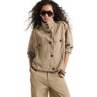 River Island Dropped Shoulder Bubble Funnel Neck Jacket - Beige