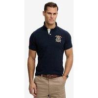 Superdry Crest Short Sleeve Polo - Navy
