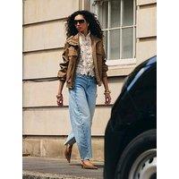 River Island Faux Leather Washed Funnel Neck Jacket - Brown