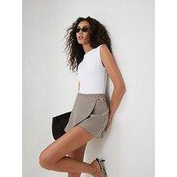 River Island Core Wrap Trim Skort - Beige