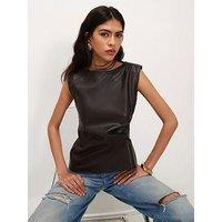 River Island Ruched Side Sleeveless Top