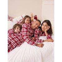 The Very Collection Mens Family Christmas Pyjama Woven Check Revere Set - Red