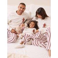 The Very Collection Mens Family Christmas Pyjama Gingerbread Sweatshirt And Woven Stripe Bottoms