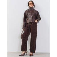 The Very Collection Womens Wide Leg Stretch Cord Trousers - Brown