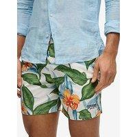 Superdry Hawaiian Print 16 Inch Swim Shorts - Green